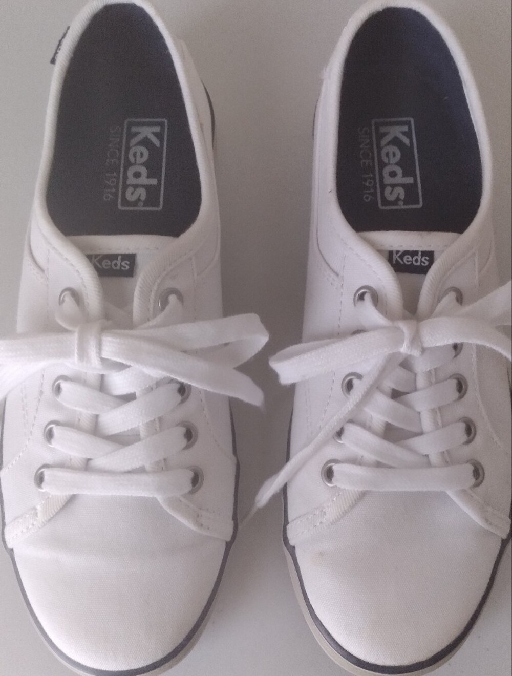 Keds White Canvas Low-Top Sneakers with Gum Soles